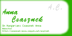 anna csasznek business card